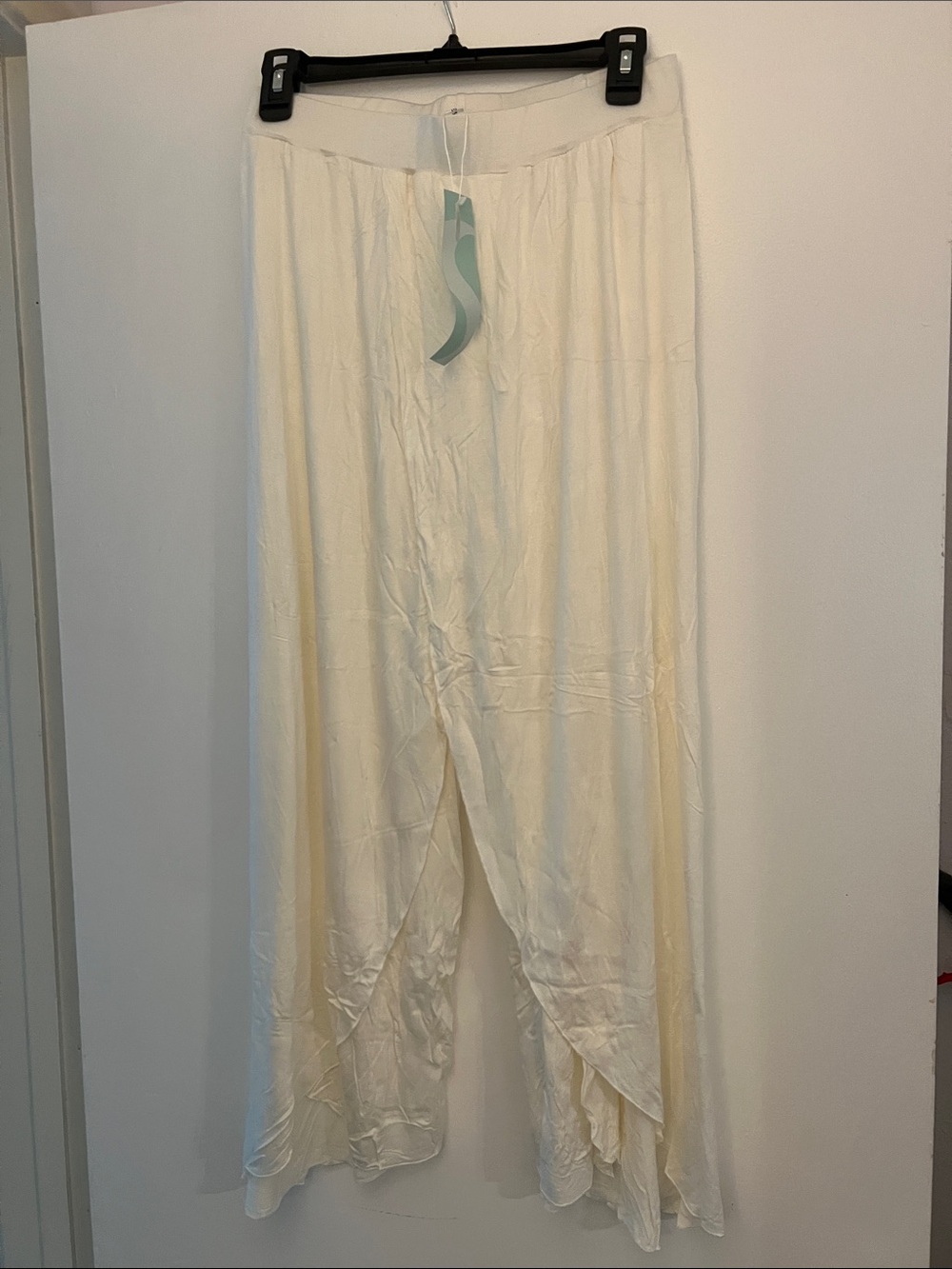 Wide Leg Cream Women's Pants - Soft Flowing Style